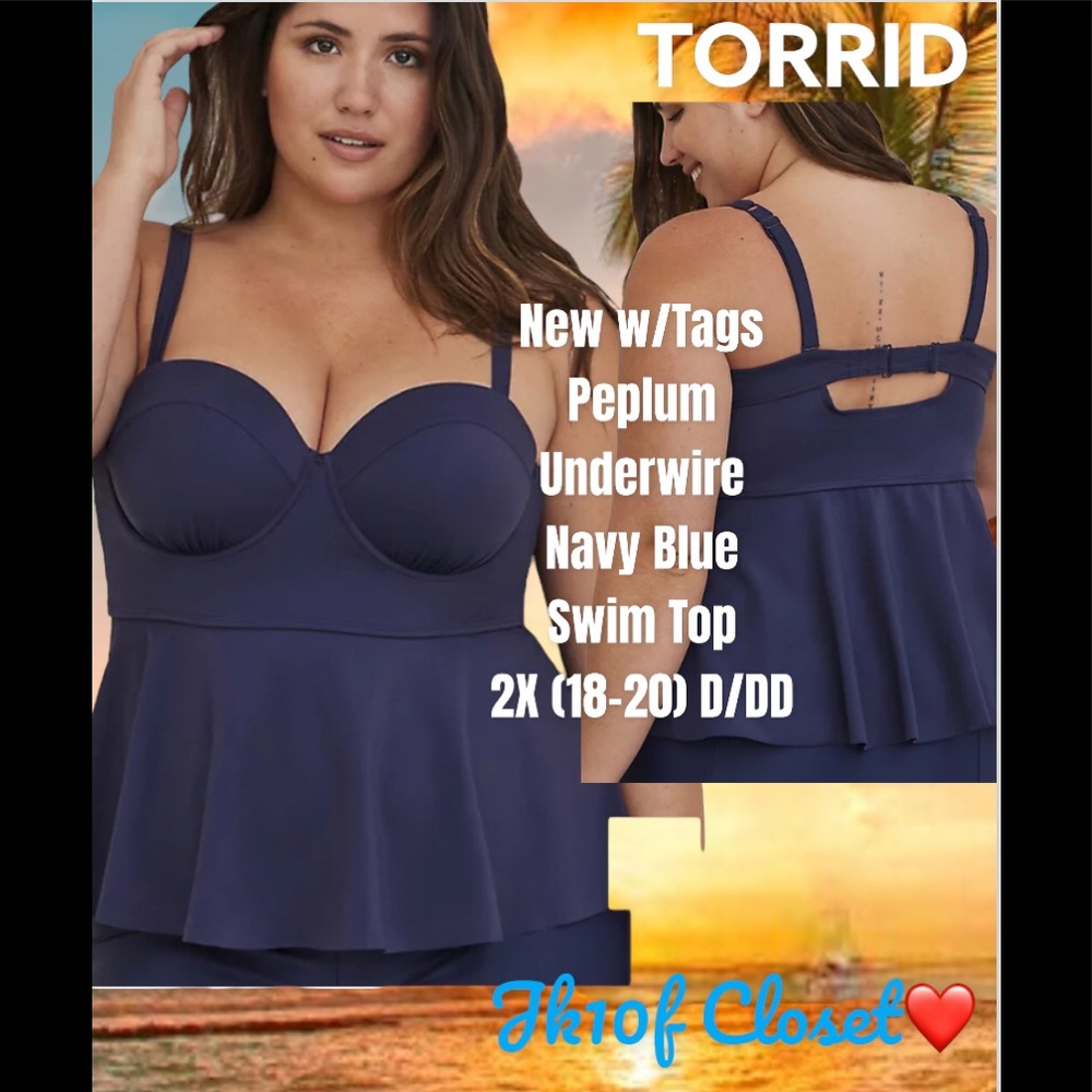 LOWEST🌺 NWT TORRID 2X (D/DD) MOLDED BRA CUPS SWIM TOP - Picture 12 of 15